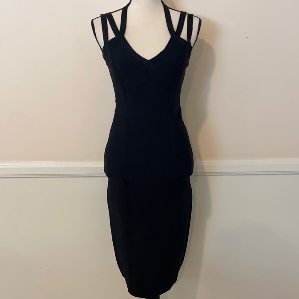 Black Fitted BEBE Dress